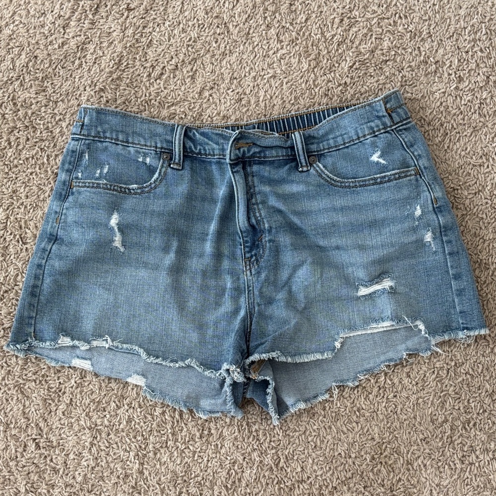 Aerie Light Blue Distressed Jean Shorts